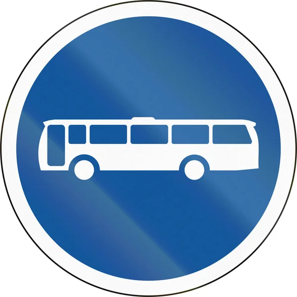 Panneau routier utilisé dans le pays africain du Botswana - Autobus seulement — Photo