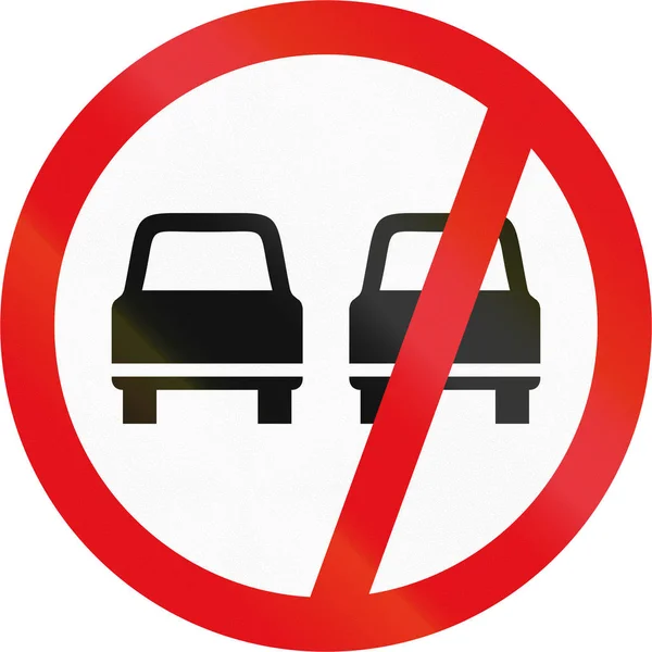 在非洲博茨瓦纳-超车禁止的国家中使用的道路标志 — 图库照片
