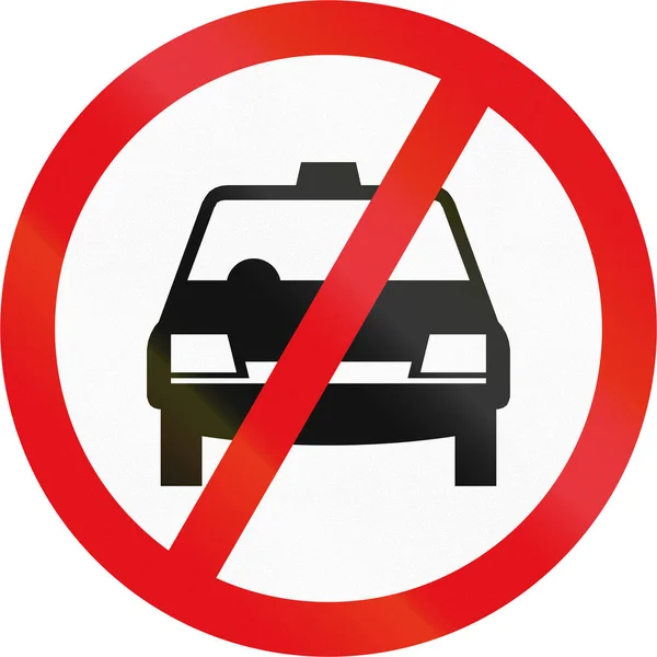 Panneau routier utilisé dans le pays africain du Botswana - Taxis interdits — Photo