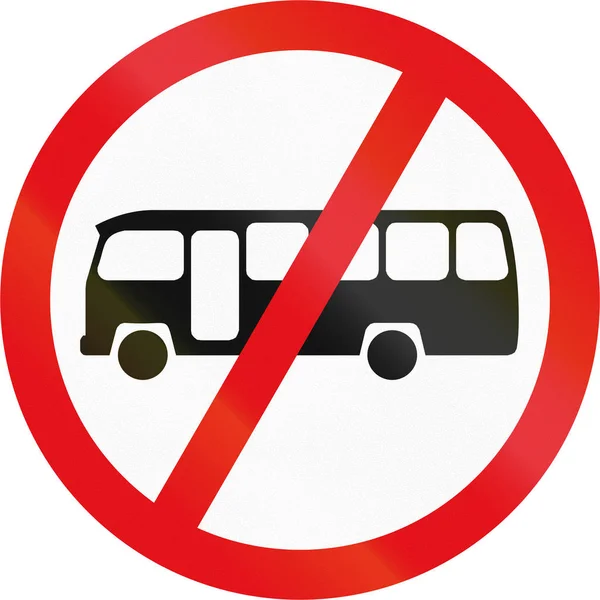 Road sign used in the African country of Botswana - Midi-buses prohibited — Stock Photo, Image