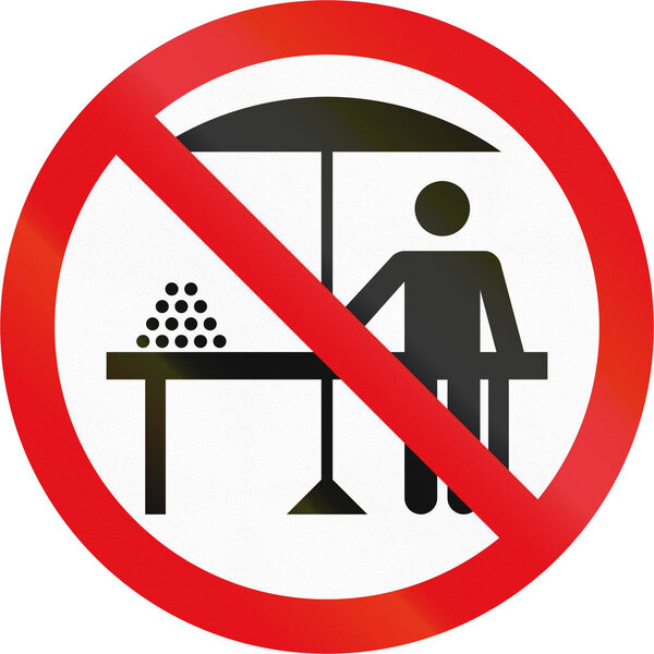 Road sign used in the African country of Botswana - Hawkers prohibited