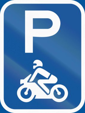 Botsvana - motosiklet için otopark Afrika ülkesi kullanılan yol işareti