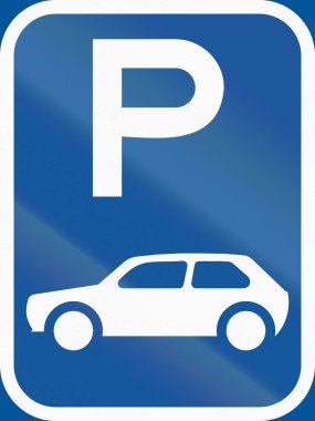 Botsvana - motorcars için otopark Afrika ülkesi kullanılan yol işareti