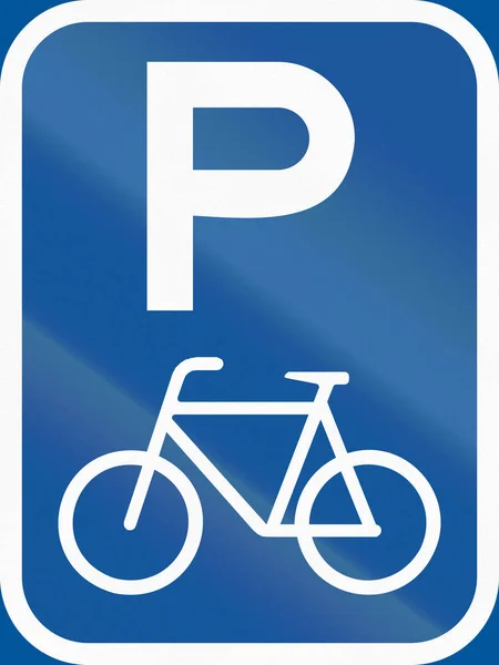 Znak drogowy używany w afrykańskim kraju Botswany - Parking rowerów — Zdjęcie stockowe