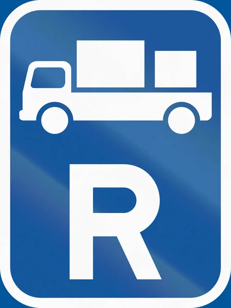 Señal de tráfico utilizada en el país africano de Botsuana - Reserva de vehículos de reparto —  Fotos de Stock