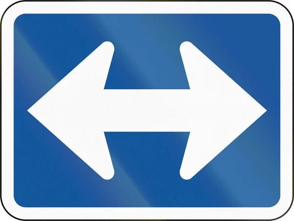 Road sign used in the African country of Botswana - The primary sign applies to the left and right — Stock Photo, Image