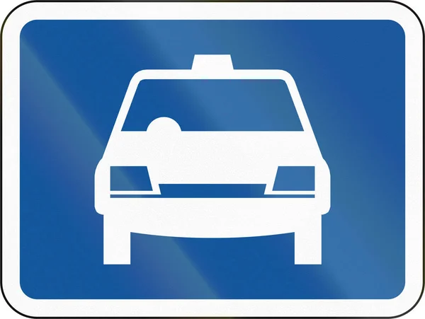 Road sign used in the African country of Botswana - The primary sign applies to taxis — Stock Photo, Image