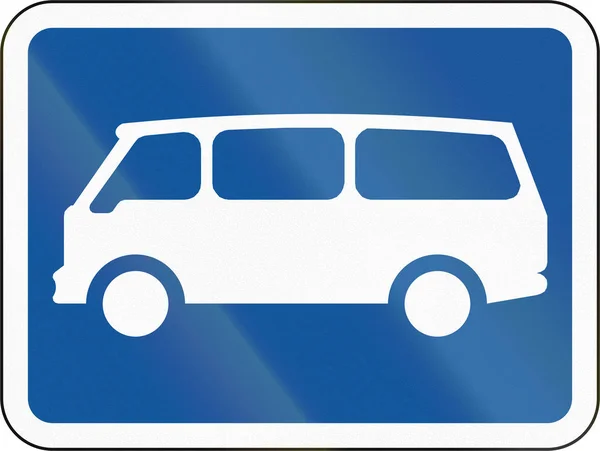 Botsvana - birincil işareti Afrika ülkesinde kullanılan yol işaret mini-otobüsler için geçerlidir — Stok fotoğraf