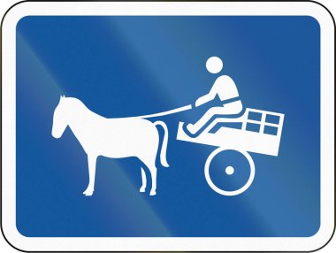 Road sign used in the African country of Botswana - The primary sign applies to animal-drawn vehicles clipart
