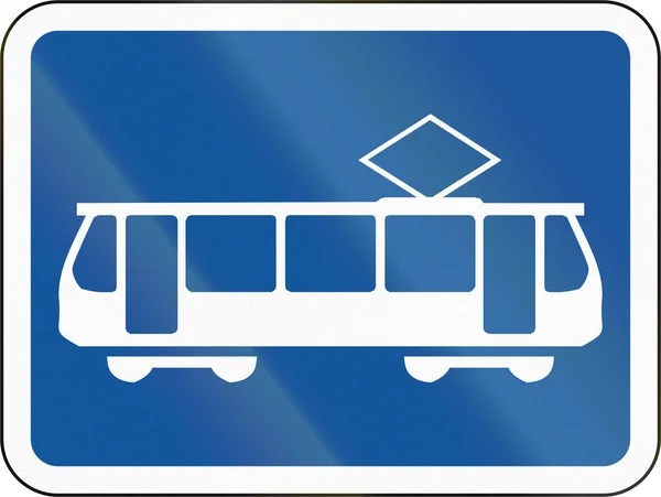 Botsvana - birincil işareti Afrika ülkesinde kullanılan yol işaret giden tramvaylar için geçerlidir — Stok fotoğraf