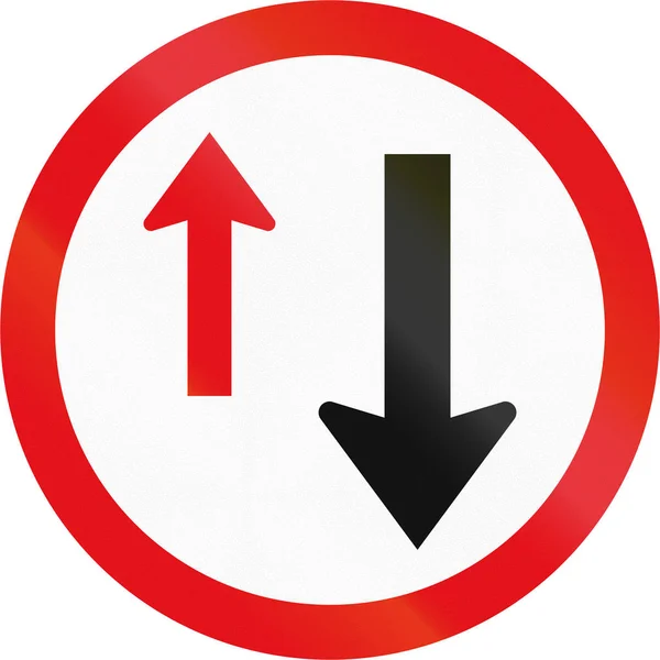 Botsvana - gelecek trafik vermek yol Afrika ülkesi kullanılan yol işareti — Stok fotoğraf