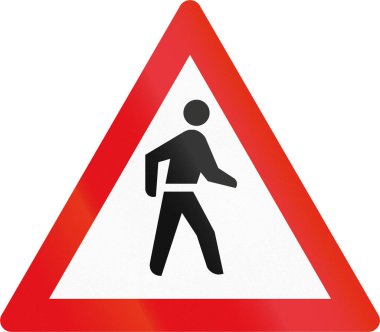 Botsvana - yayalar Afrika ülkesinde kullanılan yol işareti