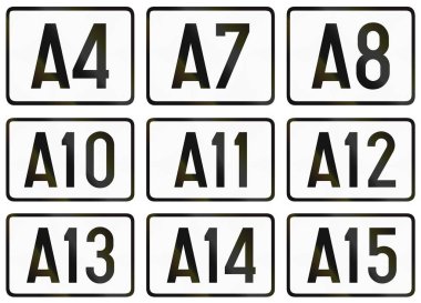 Belçika'da kullanılan numaralı otoyol kalkanlar topluluğu