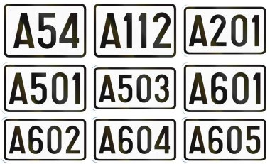 Belçika'da kullanılan numaralı otoyol kalkanlar topluluğu