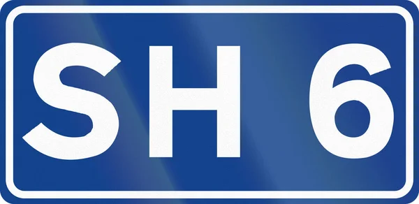 Official highway shield of SH6 in Albania — Stock Photo, Image