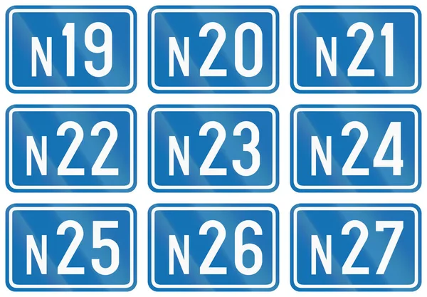 Collection of federal road shields used in Belgium — Stock Photo, Image