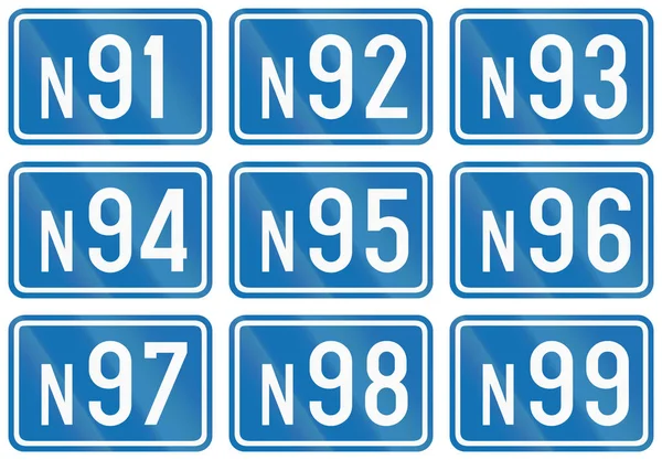 Szövetségi jelzőtáblák Belgiumban használt gyűjteménye — Stock Fotó