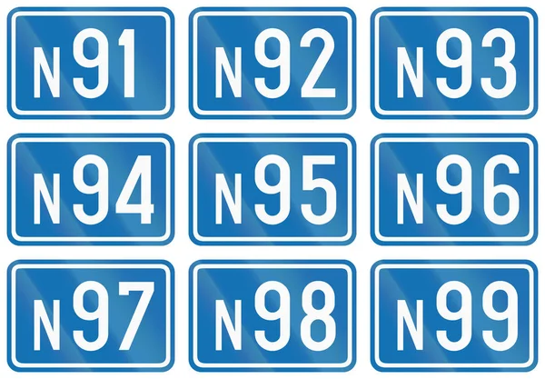 Collection of federal road shields used in Belgium — Stock Photo, Image