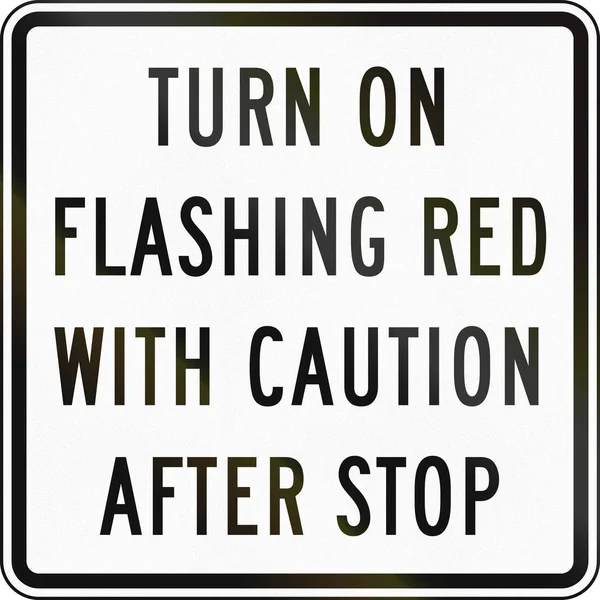 Πινακίδα που χρησιμοποιείται στις ΗΠΑ πολιτείας Delaware - ενεργοποίηση αναβοσβήνει με κόκκινο χρώμα — Φωτογραφία Αρχείου