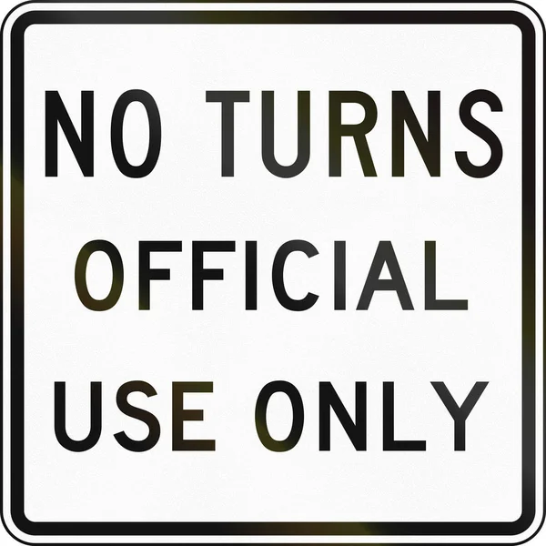 Road sign used in the US state of Delaware - No turns — Stock Photo, Image