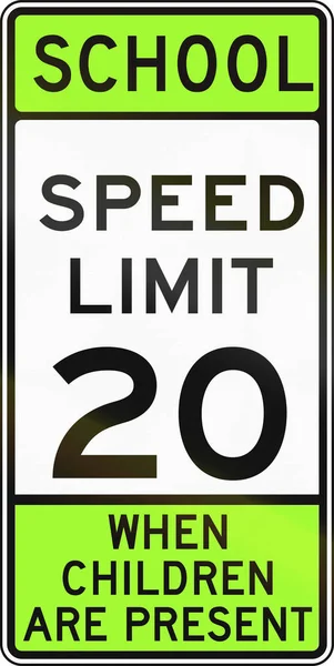 デラウェア州 - 学校ゾーン記号米国で使用される道路標識 — ストック写真