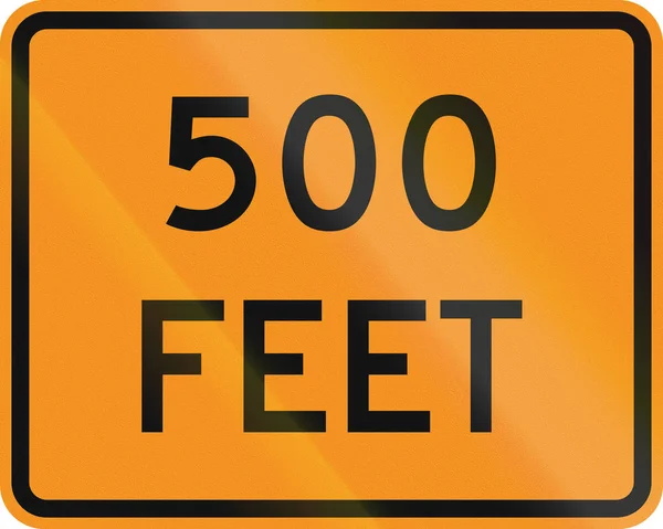 Stany Zjednoczone Mutcd znak drogowy - 500 metrów — Zdjęcie stockowe