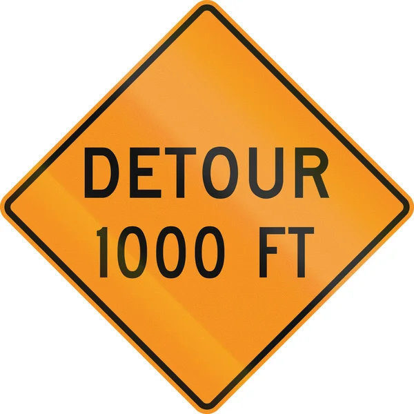 United States MUTCD road sign - Detour 1000 Feet — Stock Photo, Image