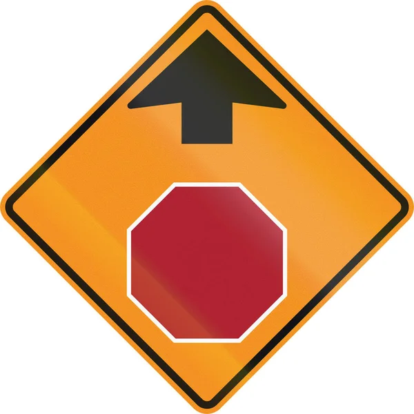 Temporary road control version - Stop ahead — Stock Photo, Image