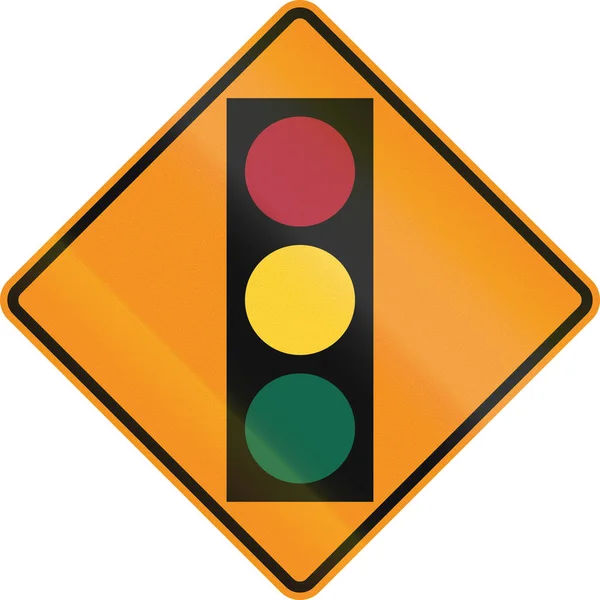 Versão de controlo rodoviário temporário - Luzes de trânsito — Fotografia de Stock