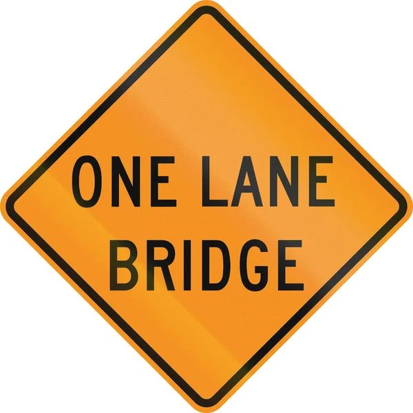 United States mutcd Verkehrszeichen - einspurige Brücke — Stockfoto