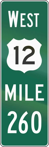 United States MUTCD road sign - Distance road marker — Stock Photo, Image