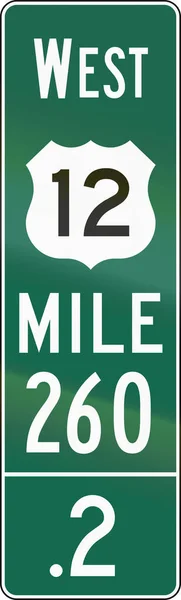 United States MUTCD road sign - Distance road marker — Stock Photo, Image