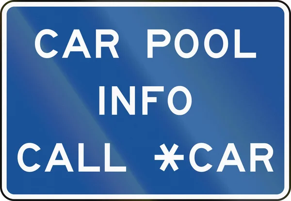 Stany Zjednoczone Mutcd Przewodnik znak drogowy - informacje basen samochód — Zdjęcie stockowe