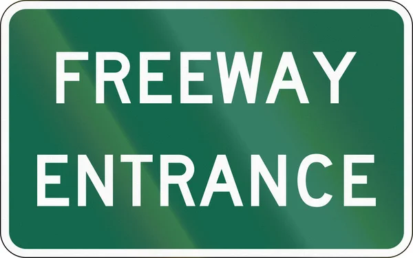 United States MUTCD road sign - Freeway Entrance — Stock Photo, Image