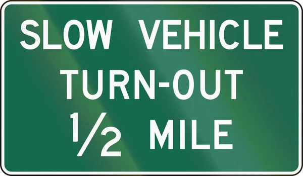 Estados Unidos MUTCD guia de sinalização rodoviária - Veículo lento turn-out — Fotografia de Stock