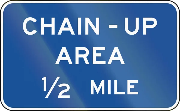 Stati Uniti MUTCD guida segnaletica stradale - Chain-up area — Foto Stock