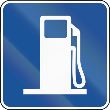 United States MUTCD road sign - Gas station clipart