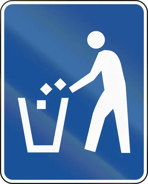 Ηνωμένες Πολιτείες Mutcd οδική πινακίδα - σκουπίδια μπορεί να — Φωτογραφία Αρχείου