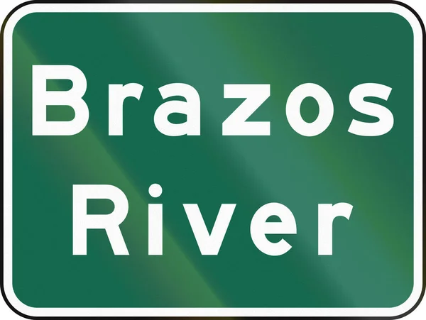 Señal de tráfico MUTCD de los Estados Unidos - Río Brazos — Foto de Stock