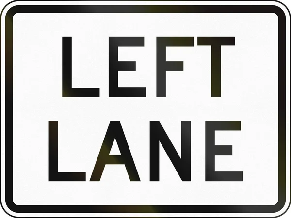 United States MUTCD road sign - Left lane — Stock Photo, Image