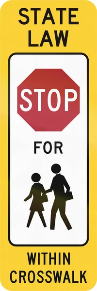 Verenigde Staten Mutcd crosswalk verkeersbord - Stop voor kinderen — Stockfoto