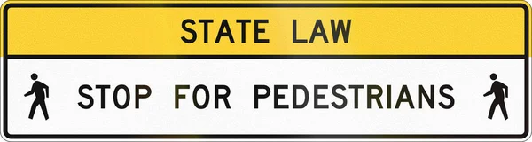 Spojené státy Mutcd přechod pro chodce dopravní značka - Stop pro chodce — Stock fotografie