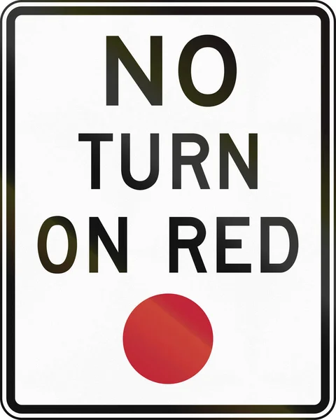 United States MUTCD regulatory road sign - No turn on red — Stock Photo, Image