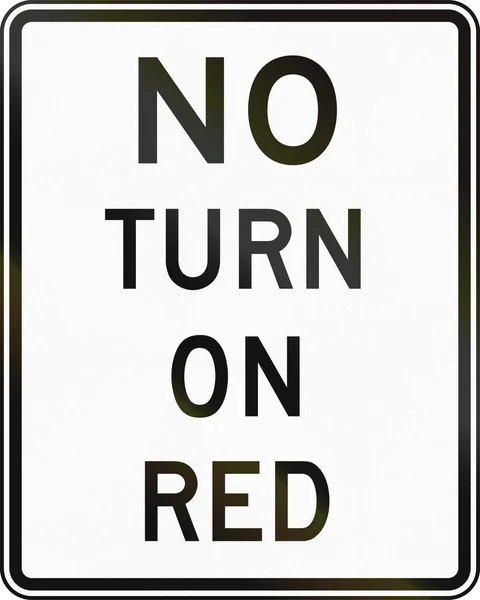 Spojené státy Mutcd regulační dopravní značka - žádná zapnout červené — Stock fotografie