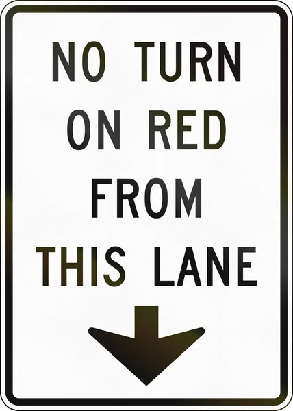 USA Mutcd vägmärke - ingen tur på rött — Stockfoto