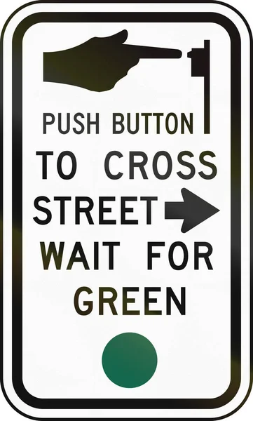 Stany Zjednoczone Mutcd znak drogowy - instrukcje przejście dla pieszych — Zdjęcie stockowe