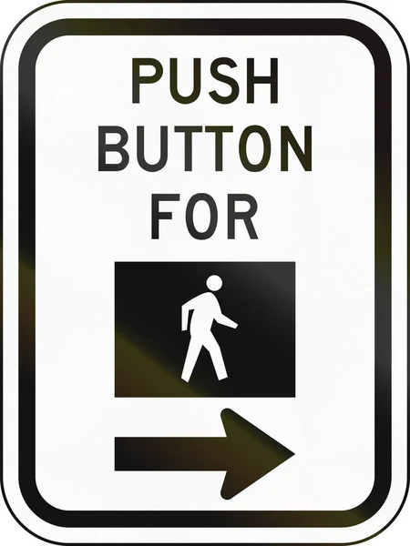 United States MUTCD road sign - Crosswalk instructions — Stock Photo, Image