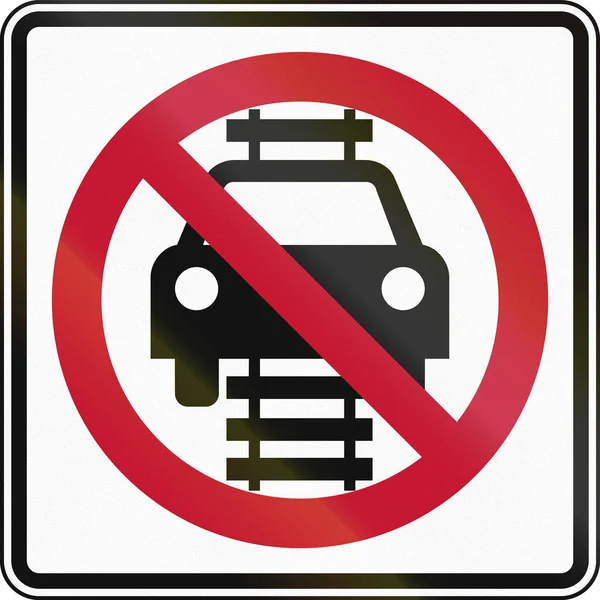 Estados Unidos MUTCD sinal de estrada - Não conduza em trilhas — Fotografia de Stock