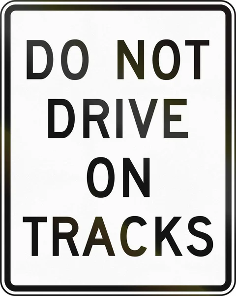 United States MUTCD road sign - Do not drive on tracks — Stock Photo, Image