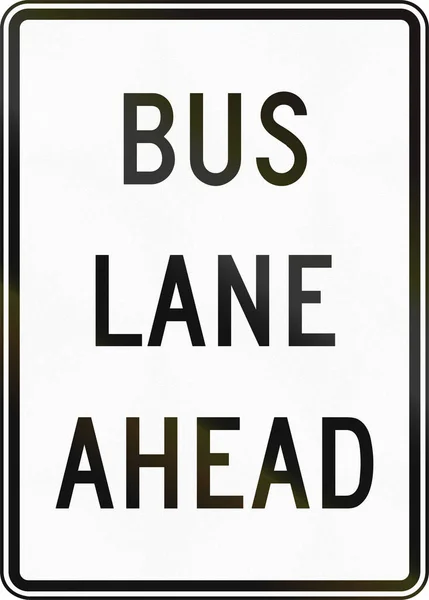 Stany Zjednoczone Mutcd znak drogowy - naprzód buspas. — Zdjęcie stockowe